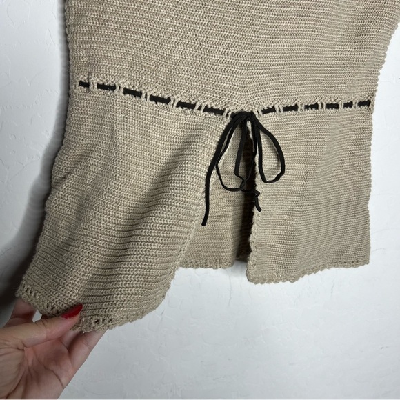 Vintage Y2K No Boundaries 2000’s Knit Cap Sleeve Open Front Tie Bow babydoll Top - Picture 6 of 7